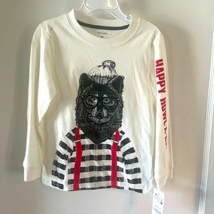 Carters  5T Wolf Long Sleeve T-shirt New with Tags